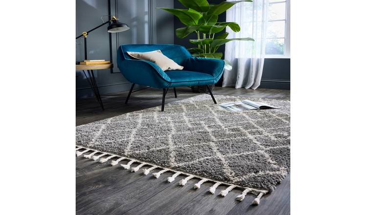 Mega Flooring Grey Modern Geometric Rug - 80 x 150cm