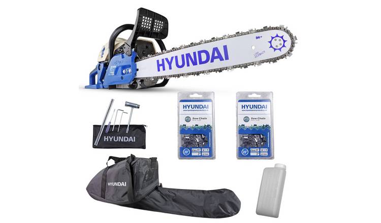 Hyundai 62cc Heavy-Duty Petrol Cordless Chainsaw - 50cm