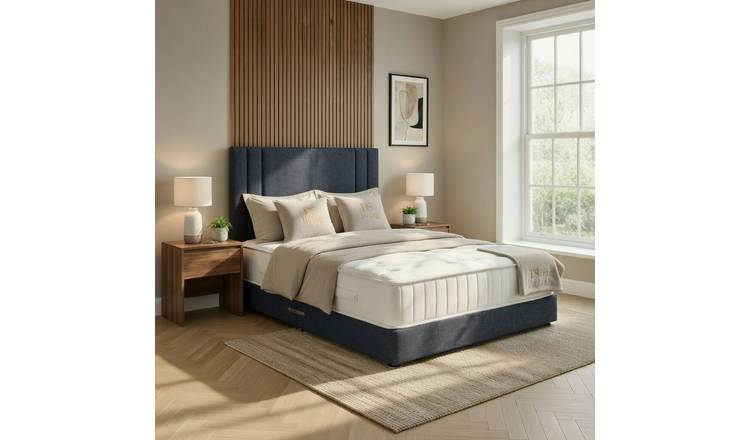 DS Living Velora Double Upholstered Divan Bed Frame - Graphite