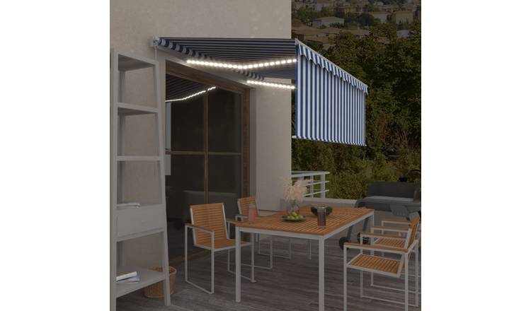 Walplus Electric Polyester - Blue and White - 350 x 250 cm - 350 x 120 cm