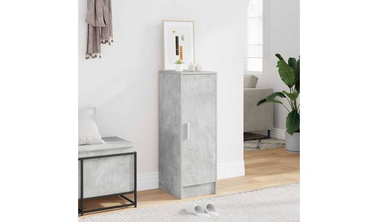 Walplus Engineered Wood Shoe Cabinet - Concrete Grey - 32 x 35 x 92 cm