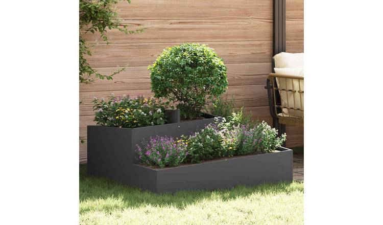 Walplus Steel Garden Planter - Black - 100 x 100 x 50 cm
