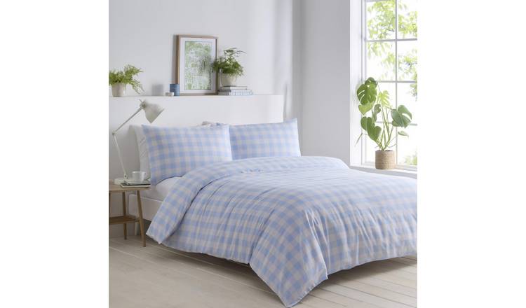 Portfolio Home Gingham Blue Duvet Cover Set - Double