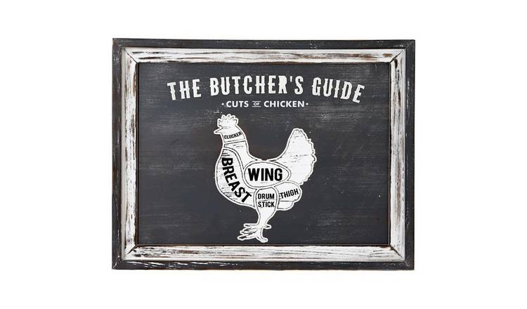 Hill Interiors Butchers Cuts Wall Plaque - Black
