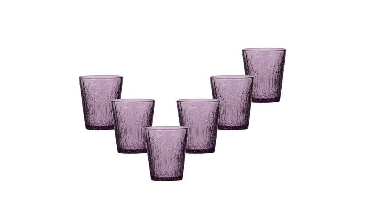 Dibor Set of 6 Lavender Glass Tumblers - Purple