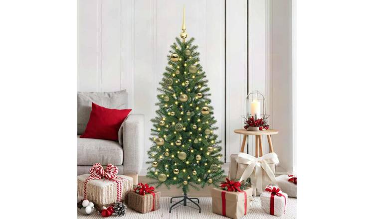 Walplus Pack of 61 Christmas Bauble Set with 150 LEDs - Gold - 6 x 6 x 27 cm
