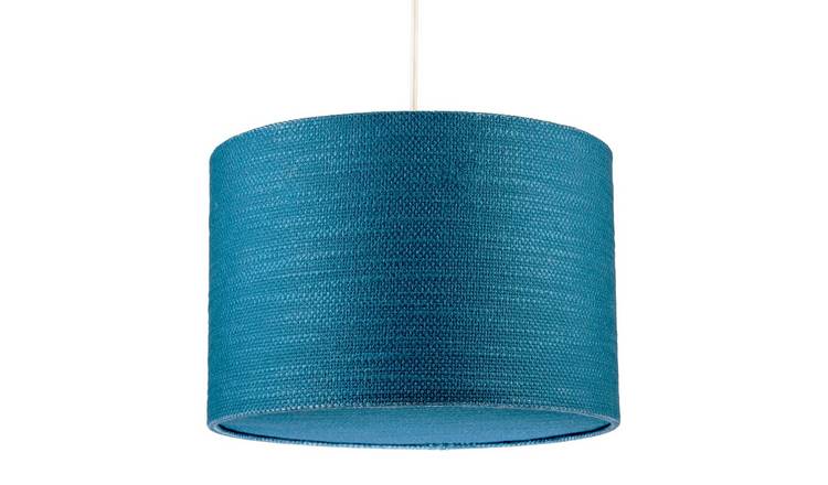 Happy Homewares Biscay Bay Teal Textured Linen Pendant Shade - 30cm
