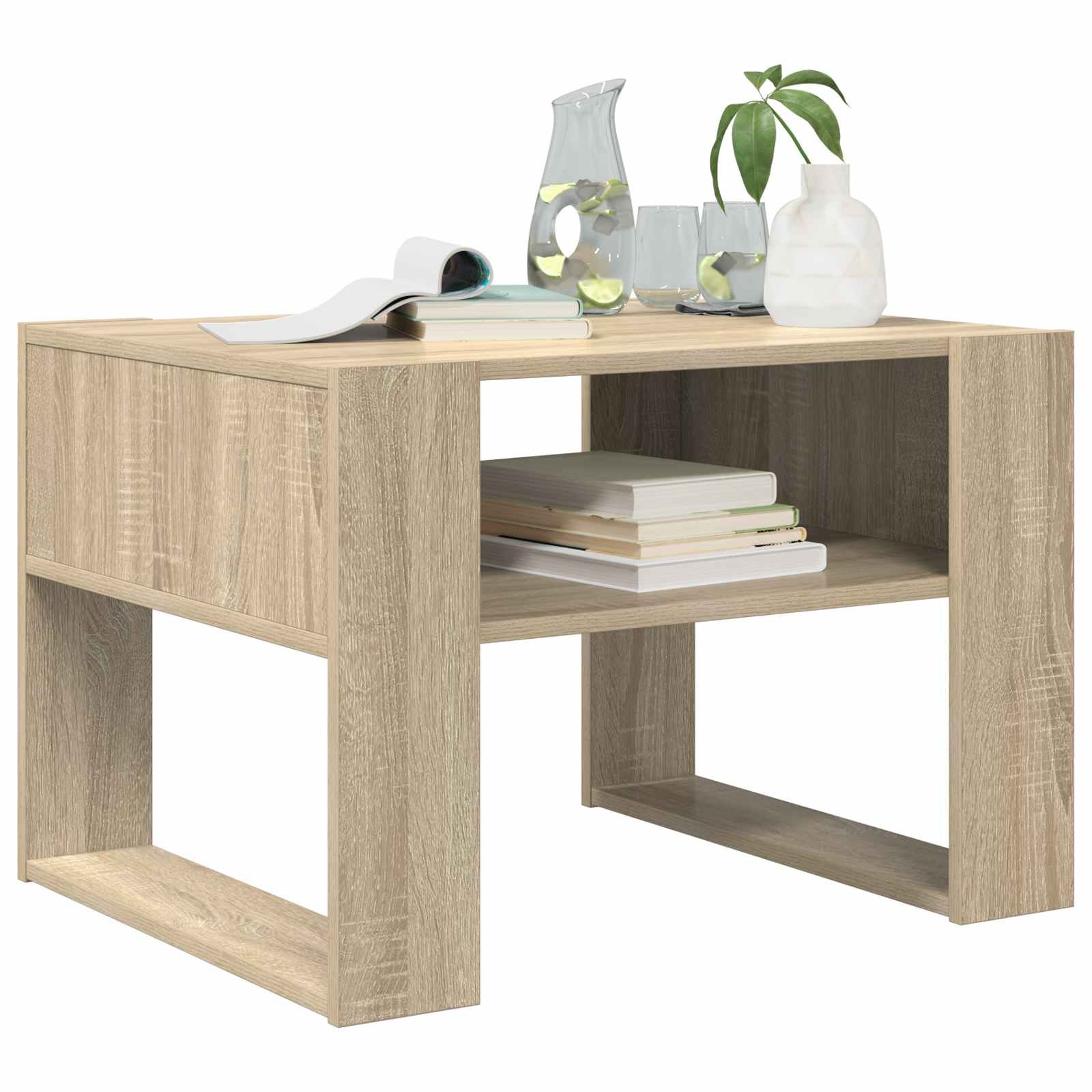 Walplus Engineered Wood Coffee Table - Sonoma Oak - 66 x 53 x 45 cm - Image 2