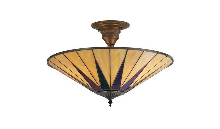 Loops Direct Glass and Steel Ceiling Pendant Light - Dark Bronze