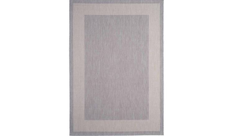 The Rugs Grey Ecology Bordered Patio Rug - 160 x 230cm