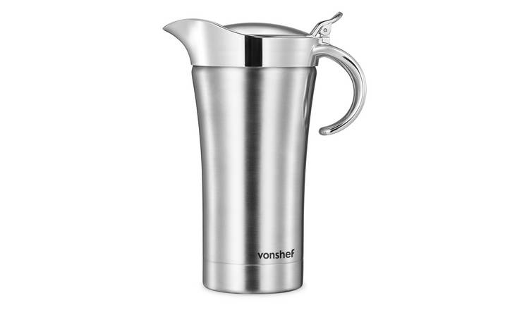VonShef 1L Stainless Steel Double Insulated Gravy Boat - Silver