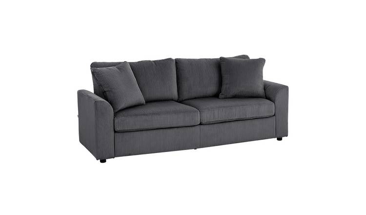 HOMCOM 3 Seater Fabric Modern Sofa with Spring Cushion - Grey