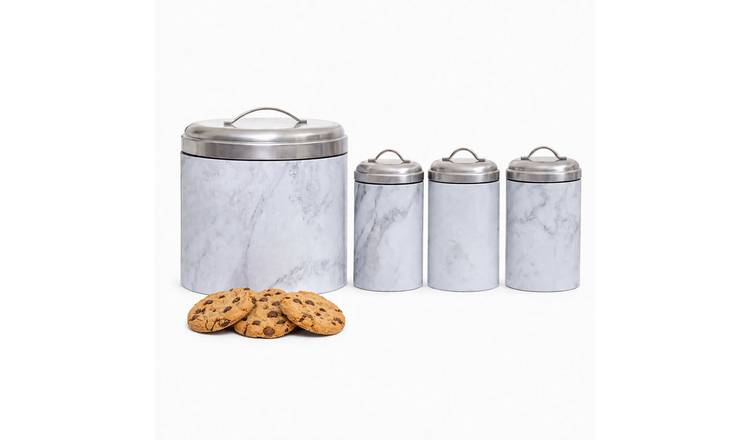 Orsina Easton 4 Piece Marble Effect Kitchen Storage Set