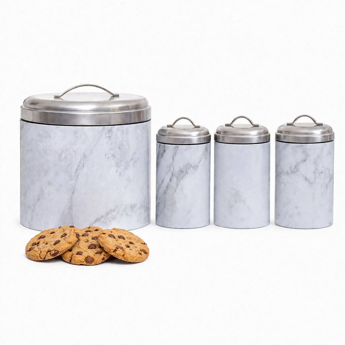 Orsina Easton 4 Piece Marble Effect Kitchen Storage Set - Image 1