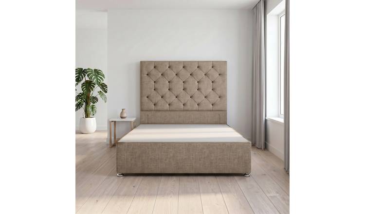 Somnior Diamante Linen 2FT6 Small Single Divan Bed Base - Wheat