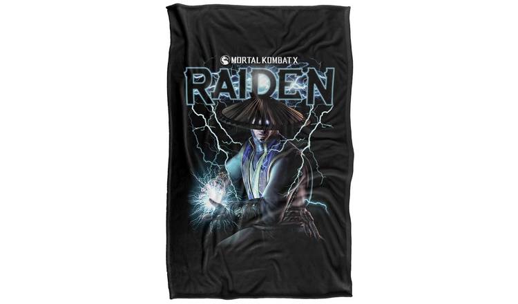 Mortal Kombat Raiden Supersoft Black Blanket - 152cm x 127cm
