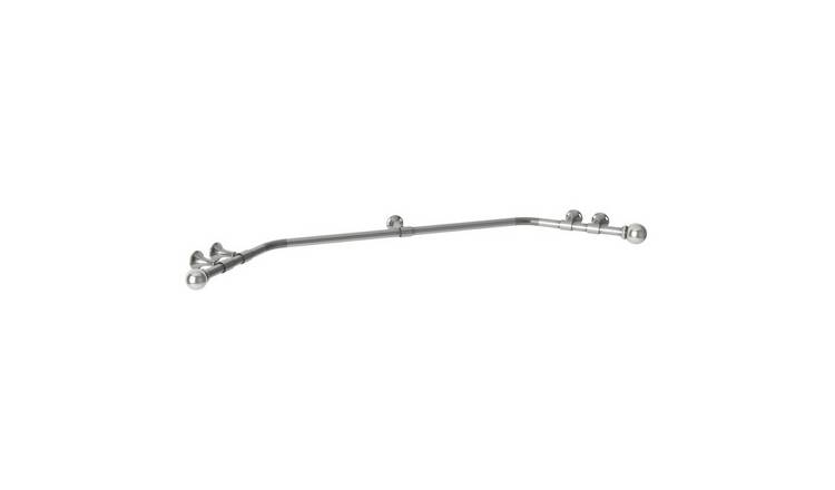 New Edge Blinds 28mm Satin Silver Ball End Eyelet Bay Pole Set - 475cm