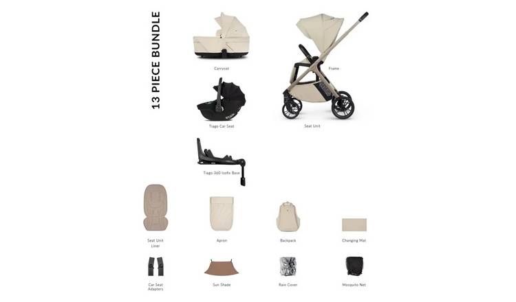 Venicci Tila 4-in-1 Travel System - Black/Sabbia