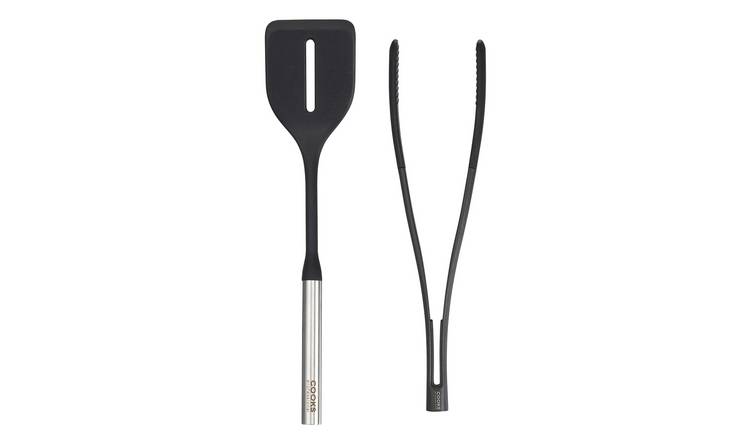 Cooks Professional 2 Piece Silicone Utensil Set with Stainless Steel Handles