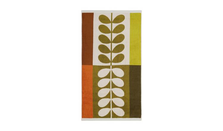 Orla Kiely Stem Check Bath Towel 70 x 125cm - Hazel-Ochre