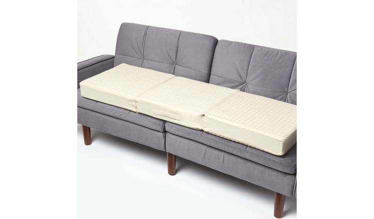Homescapes Cotton Orthopaedic Foam 3 Seater Sofa Booster Cushion - Cream