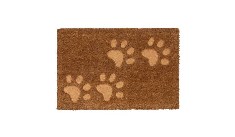 Nicola Spring Coir Door Mat - Embossed Paw Prints