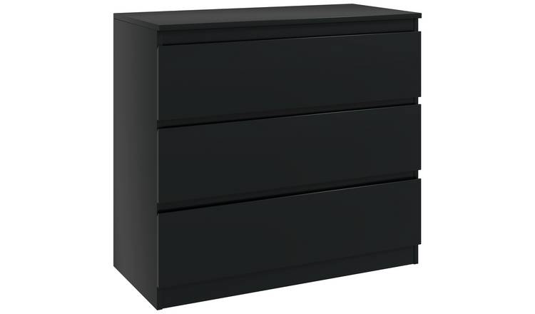 HOMCOM 3 Drawer Storage Organiser Unit - Black