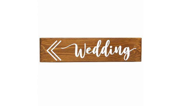 Peak Heritage Engraved Wooden Wedding Sign - L40cm - << Wedding
