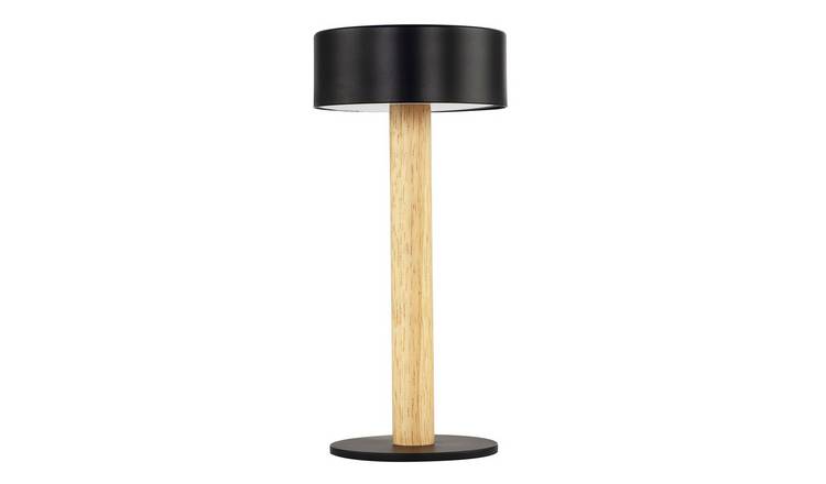 Happy Homewares Black Scandinavian Look Portable Rechargeable Table Lamp - 12cm