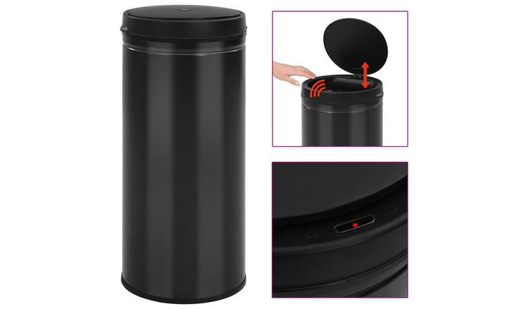 Walplus Steel Automatic Sensor Dustbin 80 L Carbon - Black - 36 x 86 cm