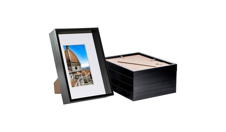 Nicola Spring 3D Deep Box Frame - 8 x 12" with A5 Mount - Set of 5 - Black