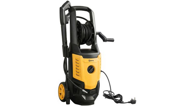 Outsunny 2200W 170 Bar 420 Litre per Hour 6m Hose Reel Pressure Washer – Yellow