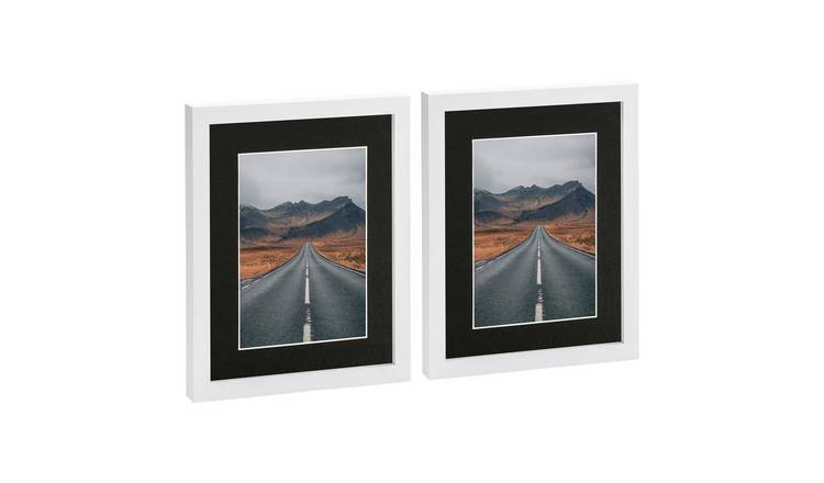 Nicola Spring Photo Frames - 8" x 10" with Mount - Set of 2 - White
