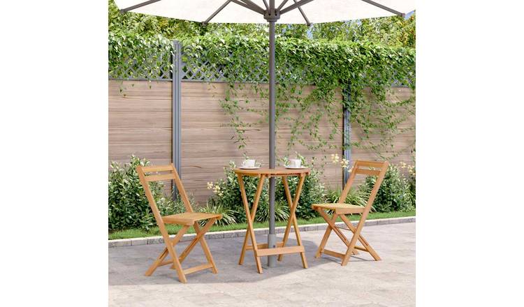 Walplus Solid Acacia Wood Garden Table - Brown - 60 cm x 75 cm