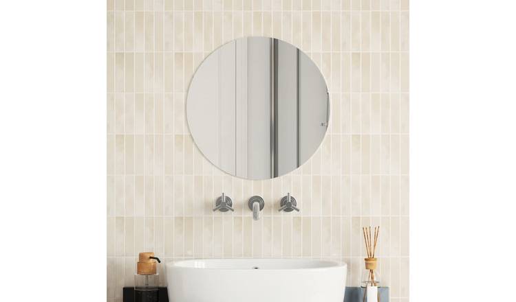 Walplus Round Glass Wall Mirror - Silver - 50 cm