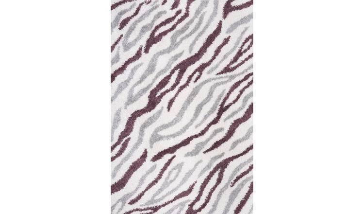 The Rugs Purple Moodi Abstract Shaggy Rug - 80 x 150cm