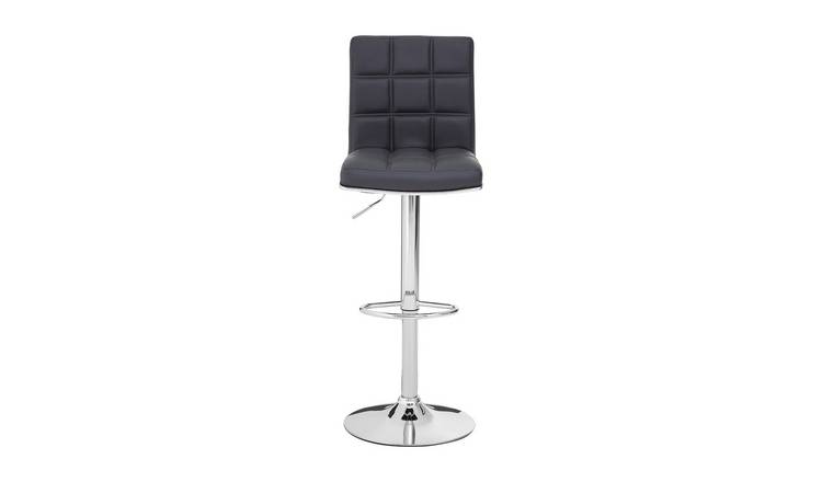 Orsina Tavor Faux Leather Adjustable Bar Chair – Grey & Chrome