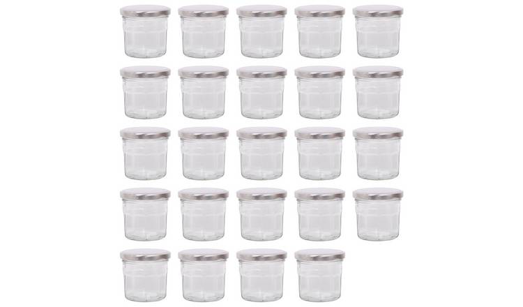Argon Tableware Glass Jam Jars with Lids - Pack of 24