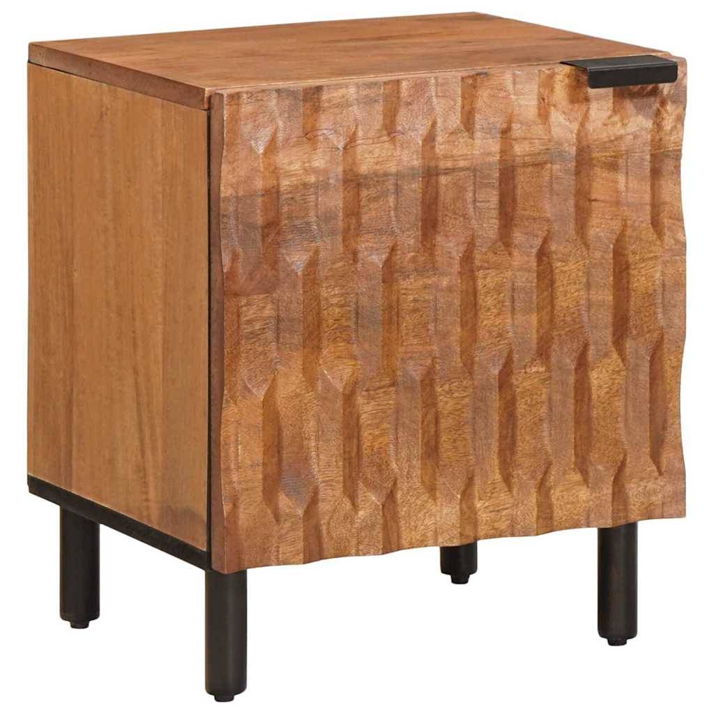 Walplus Pack of 2 Solid Wood Bedside Cabinet - Brown - 40 x 33 x 46 cm - Image 2