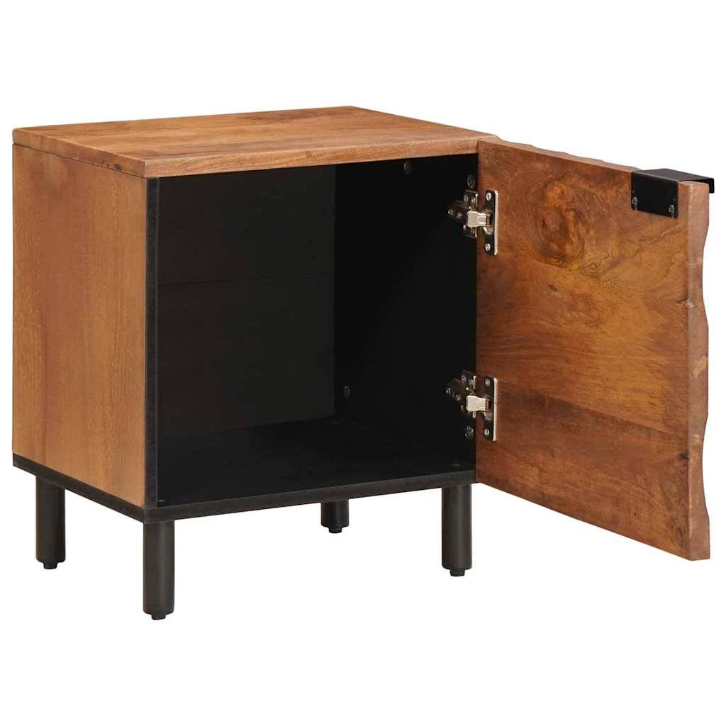 Walplus Pack of 2 Solid Wood Bedside Cabinet - Brown - 40 x 33 x 46 cm - Image 3