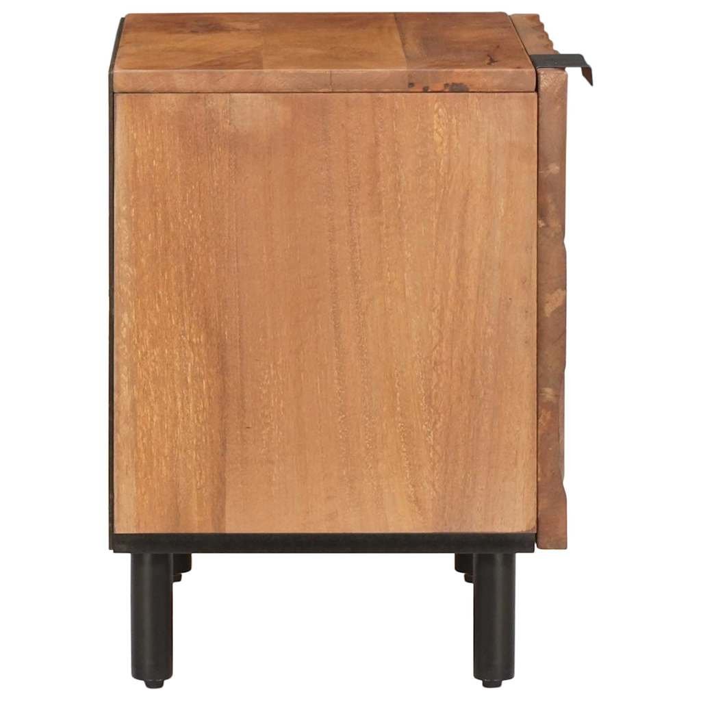Walplus Pack of 2 Solid Wood Bedside Cabinet - Brown - 40 x 33 x 46 cm - Image 5