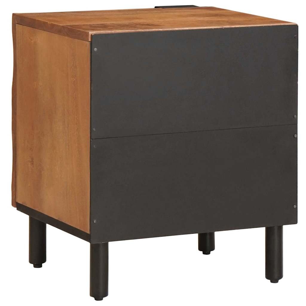 Walplus Pack of 2 Solid Wood Bedside Cabinet - Brown - 40 x 33 x 46 cm - Image 6