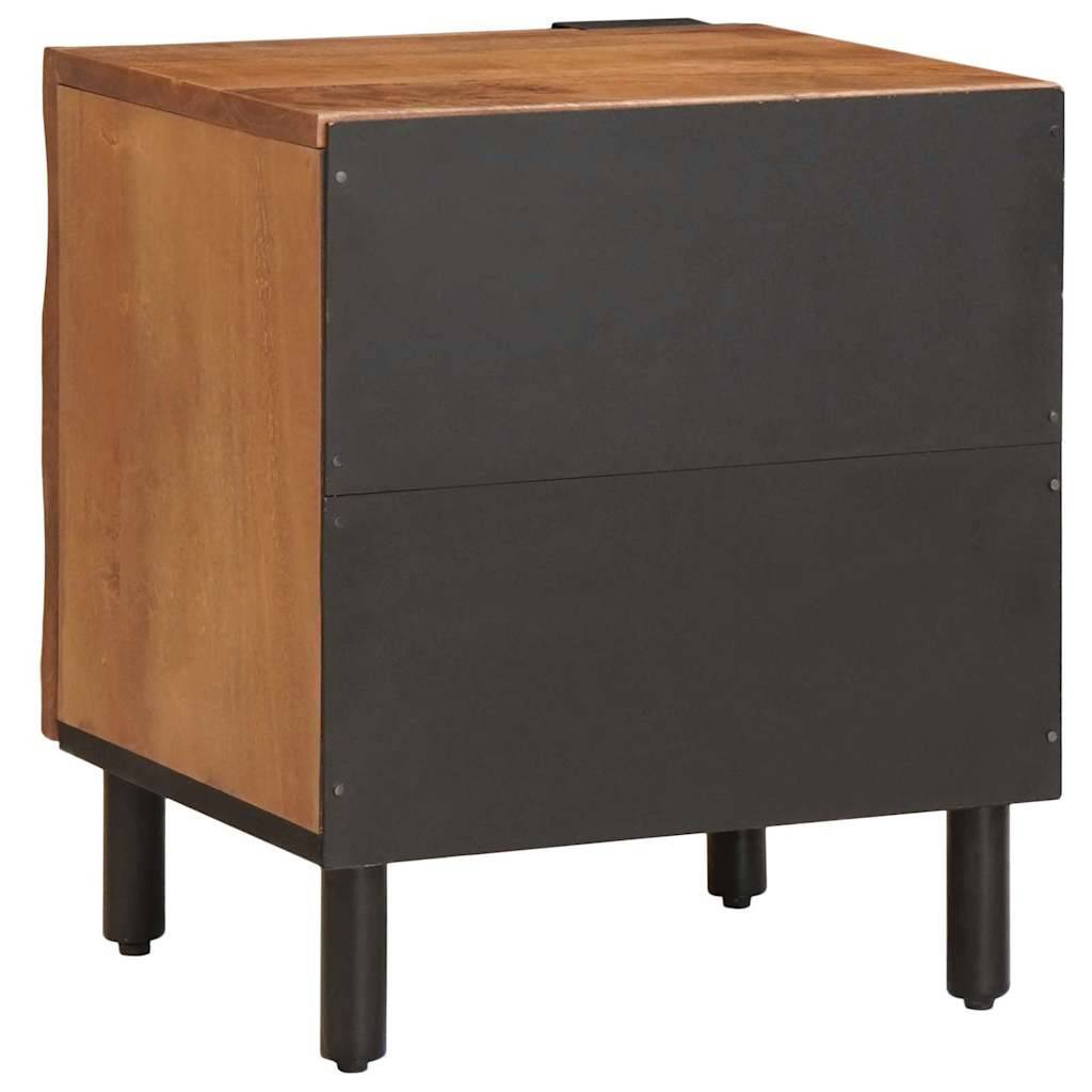Walplus Pack of 2 Solid Wood Bedside Cabinet - Brown - 40 x 33 x 46 cm - Image 6