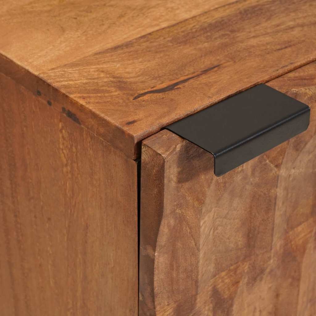 Walplus Pack of 2 Solid Wood Bedside Cabinet - Brown - 40 x 33 x 46 cm - Image 7