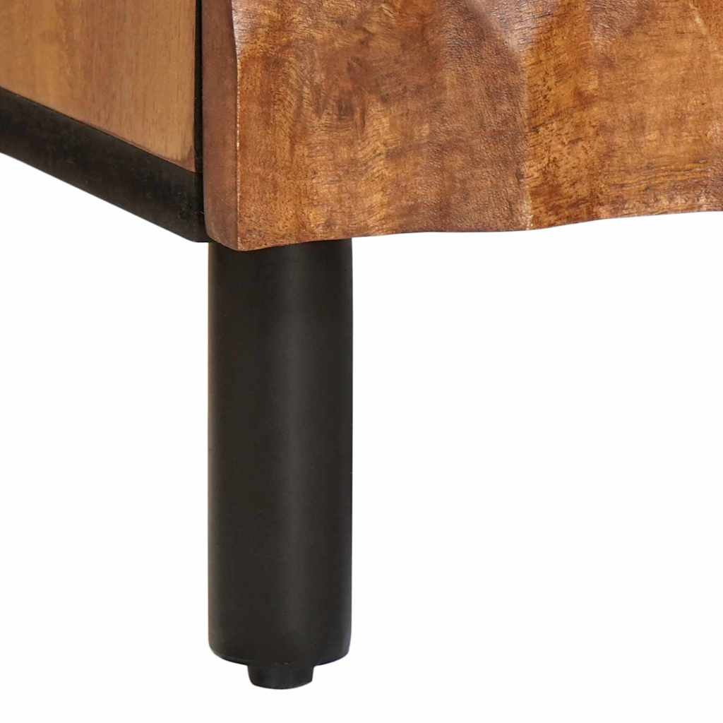 Walplus Pack of 2 Solid Wood Bedside Cabinet - Brown - 40 x 33 x 46 cm - Image 8