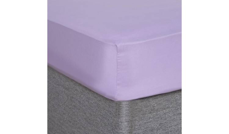 OHS Plain Dyed Microfibre Fitted Bed Sheet Lilac - Single