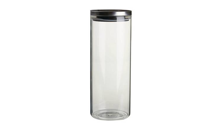 Orsina Freska Glass Storage Jar with Lid 1600ml – Silver