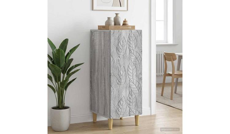 Walplus 1 Door Rectangular Sideboard - Grey Sonoma - 33 x 34.5 x 90 cm
