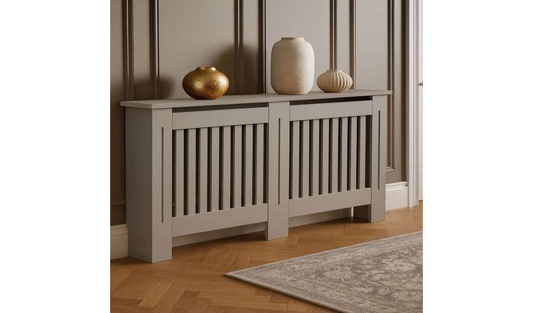 Neo Large Decorative Wooden Radiator Cover Grey