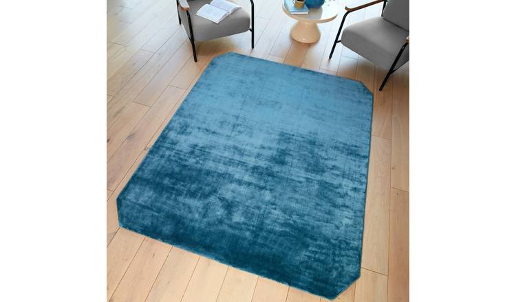 Mega Flooring Blue Handmade Plain Rug - 160 x 230cm
